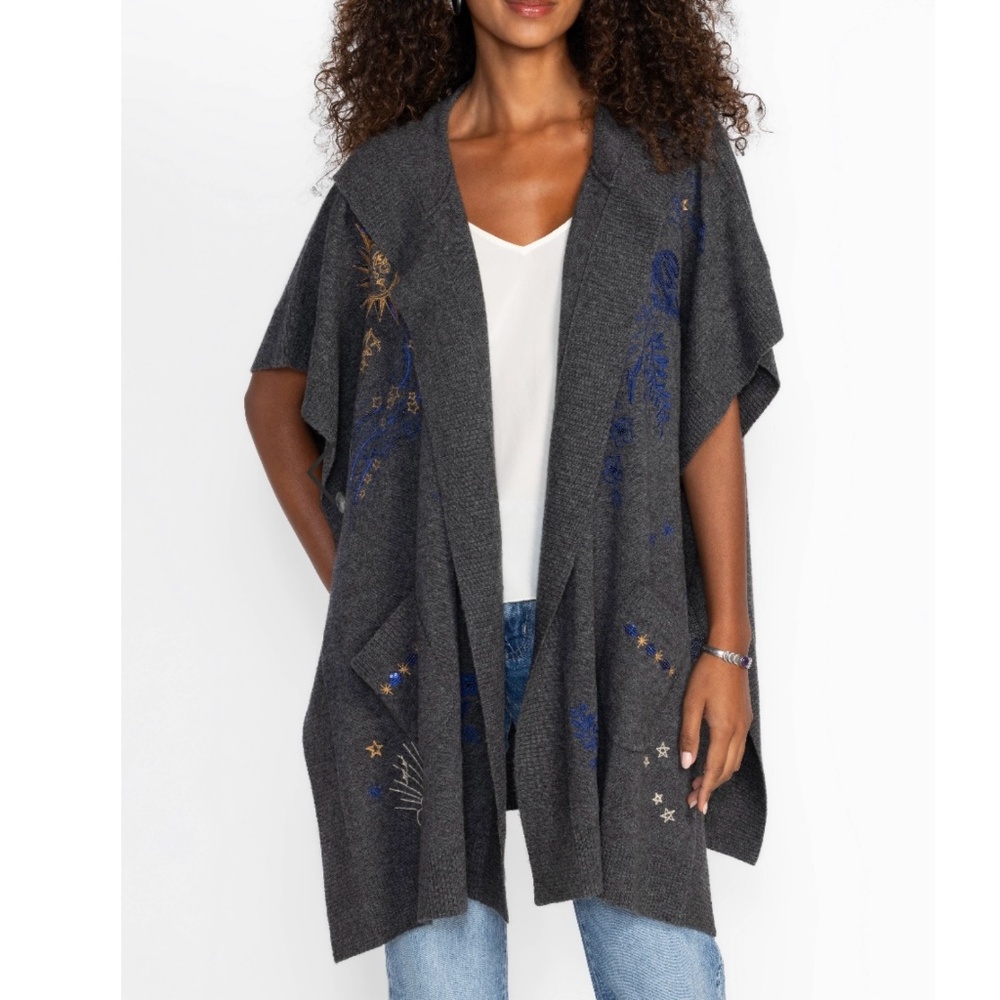 Johnny Was The Classic Cape Wool Cashmere Blend Grey OS